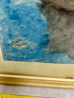 Framed Watercolor of a Sailboat by Claire Thoms