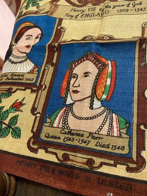 Vintage Novelty Linen Tea Towels Lot, Set of Four