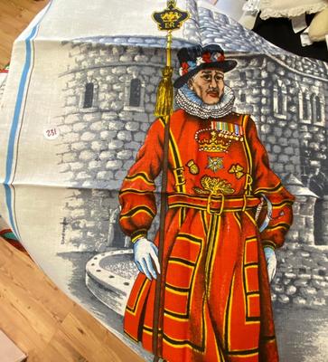 Vintage Novelty Linen Tea Towels Lot, Set of Four