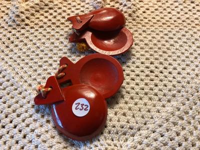 Red Castanets Pair Lot