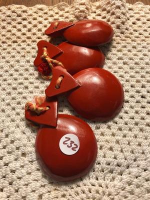 Red Castanets Pair Lot