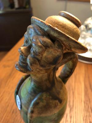 Bust Jug Pottery Figure, Unsigned