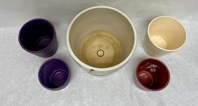 Flower Pot Lot - Ceramic 5 pots