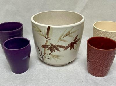 Flower Pot Lot - Ceramic 5 pots