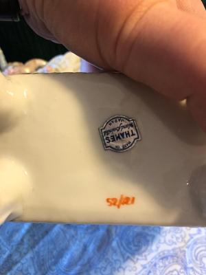 Vintage/Antique THAMES. Victorian Porcelain Vase Figural Set, Handpainted and Numbered