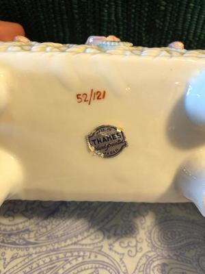 Vintage/Antique THAMES. Victorian Porcelain Vase Figural Set, Handpainted and Numbered