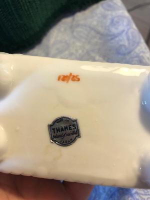 Vintage/Antique THAMES. Victorian Porcelain Vase Figural Set, Handpainted and Numbered