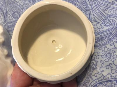 Vintage White Victorian Style. Teapot and Souvenir Tea Strainer