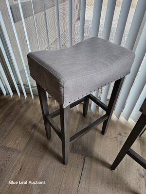 Lot 34: Grey Fabric Stools
