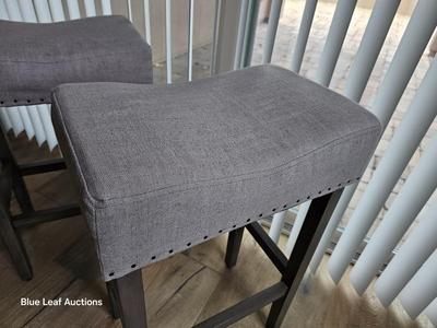 Lot 34: Grey Fabric Stools