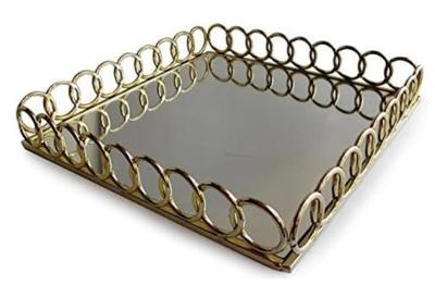 Lot 40: Gold Tone Mirrored Tray