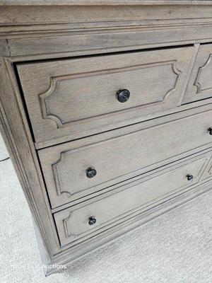 Lot 44: Grey Wood Dresser with Mirror