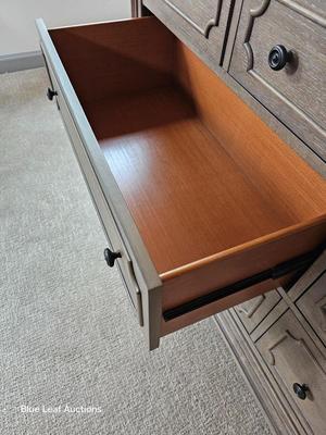 Lot 44: Grey Wood Dresser with Mirror