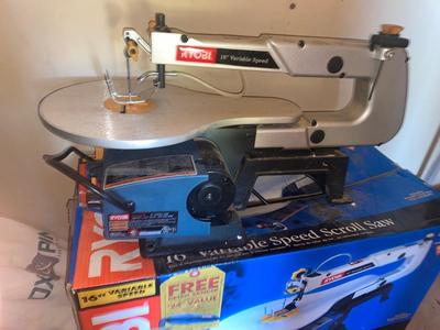 LIKE NEW!! RYOBI 16” Variable Speed Scroll Saw with the Bonus 24” Finish Sander!