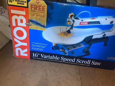 LIKE NEW!! RYOBI 16” Variable Speed Scroll Saw with the Bonus 24” Finish Sander!