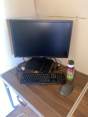 ASUS ProArt Display PA248Q LCD Monitor , Keyboard, Mouse, and Air Duster