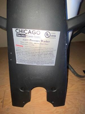 Brand New Chicago Electric 1800psi Pressure Washer Model# 2433