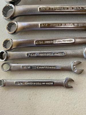 9 piece Craftsman Wrench’s SAE Style
