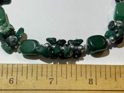 Vintage Preowned Jade/Jadeite Bead Necklace 20-22" Adjustable in Good Condition as Pic'd.