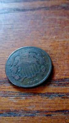 LOT 64 1867 2 CENT COIN