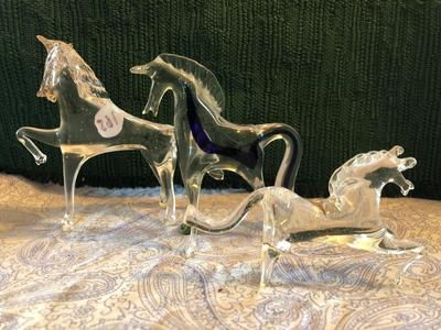 Vintage Murano Venetian Glass Horses | LOT ONE