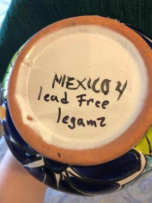 Handpainted Folk Art Mexican Tea Pot, Creamer, and Sugar, Signed