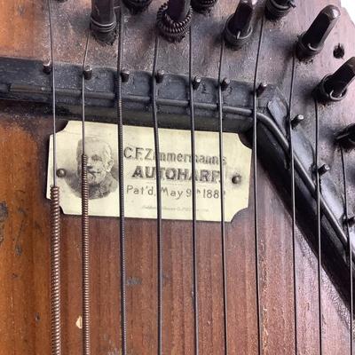 538 Antique Zimmerman Co. Autoharp 23 String Harp