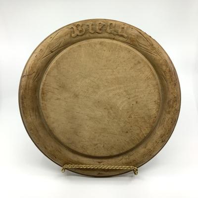 539 Antique Hand Carved Bread Plate