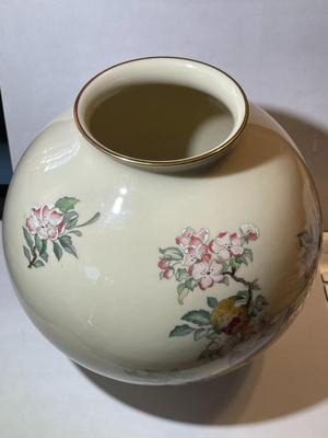 Vintage Scarce Mid-Century Vase Serenade by LENOX 7.5" Wide x 7.25" Tall Discontinued Pattern in VG Preowned Condition.