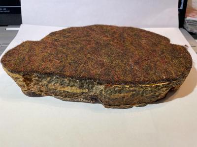 Vintage Geode Ashtray Rust Gold-tone Colors 8" Long x 4.5" Wide in VG Preowned Condition.