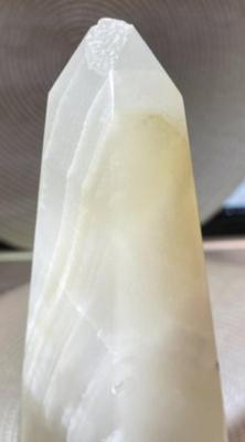 Vintage Polished Milky Quartz Crystal Decor 11.75" Tall 2-Parts Bonded Together as Pictured. Some Minor Imperfections/Chips as...