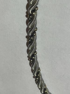 Solid Sterling Silver 16" Cable Necklace & 7" Bracelet in VG Preowned Condition.