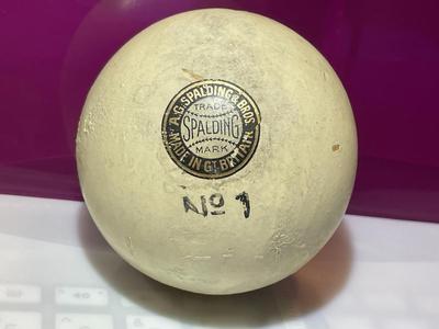 Vintage Spalding #1 Made in Great Britain Ball 3" Diameter in Good Preowned Condition.