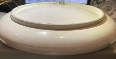 Early Turkish Heavy Stoneware 16" Charger Dish from 1800's or Earlier Preowned from an Estate as Pictured.