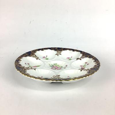 541 Limoges Reproduction Floral Oyster Dish