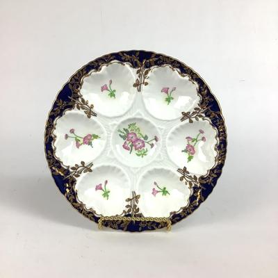 541 Limoges Reproduction Floral Oyster Dish