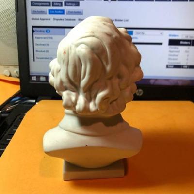 Vintage MENDELSSOHN Bisque/Parian Bust Figure 5-5/8" Tall in Good Preowned Condition.