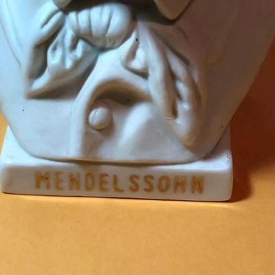 Vintage MENDELSSOHN Bisque/Parian Bust Figure 5-5/8" Tall in Good Preowned Condition.