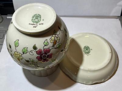 Zsolnay - Hungary - Porcelain Vase w/Saucer - 5" Tall - Hand Painted in VG Preowned Condition as Pictured.