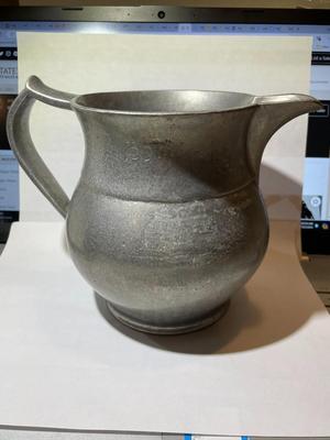 Vintage Wilton Solid Pewter RWP Water Pitcher Columbia PA USA 6" Tall in Good Preowned Condition.