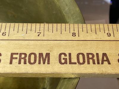 Vintage/Antique Chinese Etched Brass Serving Bowl 8" Diameter & 4" Tall in Good Condition Needs Cleaning/Polishing.