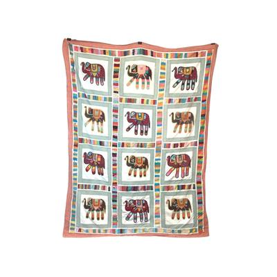 545 Cotton Indian Handmade Kantha Elephant Quilt