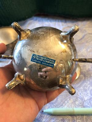 Vintage Silverplate International Silver Co Teapot, Creamer, and Sugar