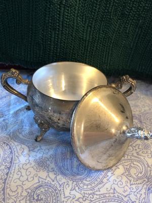 Vintage Silverplate International Silver Co Teapot, Creamer, and Sugar