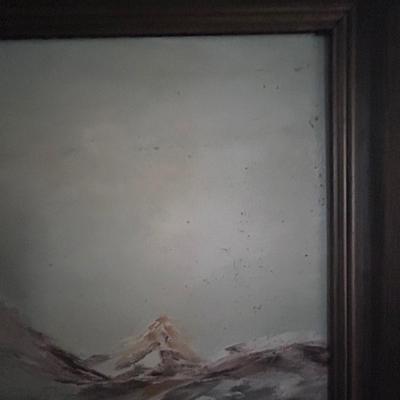 Framed Mountain Scene by Seuschuer (LR-BB)