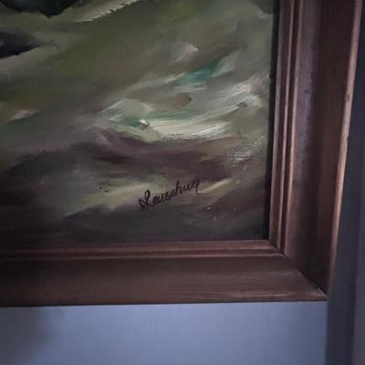 Framed Mountain Scene by Seuschuer (LR-BB)