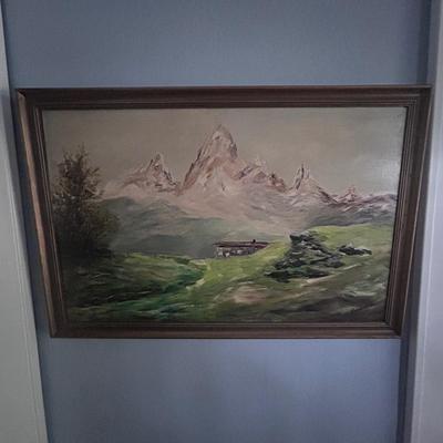 Framed Mountain Scene by Seuschuer (LR-BB)