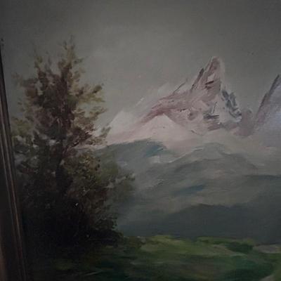 Framed Mountain Scene by Seuschuer (LR-BB)
