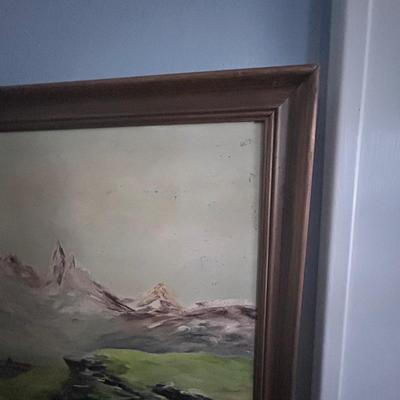 Framed Mountain Scene by Seuschuer (LR-BB)