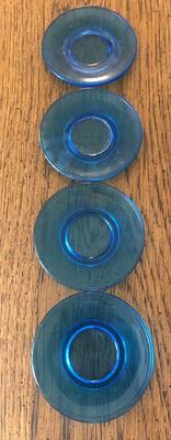 Vintage Akro Agate Cobalt Blue Glass Play-Time Tea Set